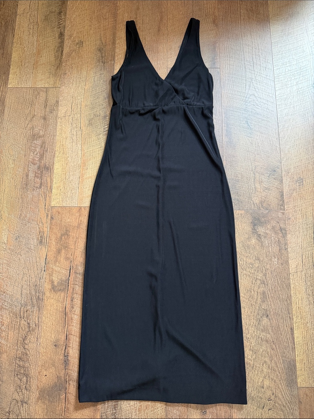 Necessary Objects Black Midi V-Neck Dress